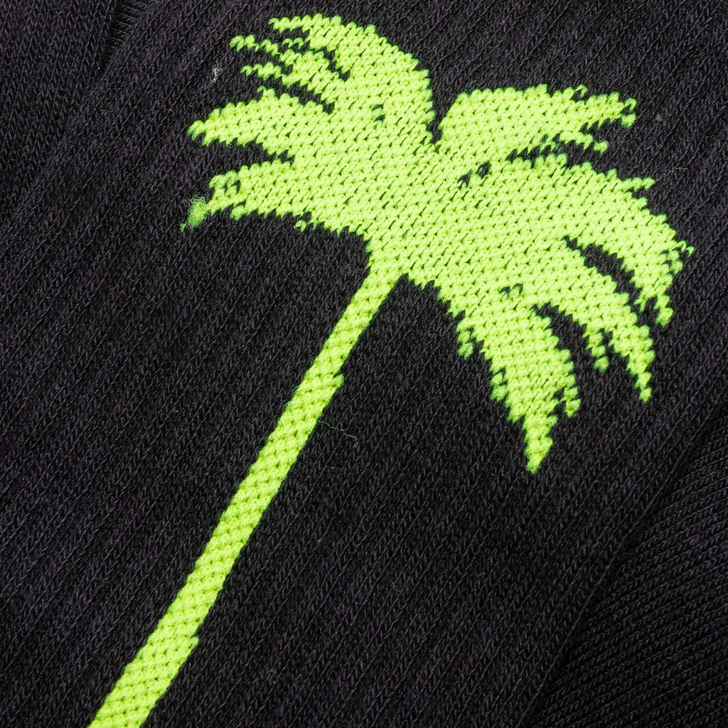 Palm Socks - Black/Yellow Fluo